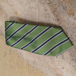 Men's Brooks Brothers 346 green pure silk repp tie office business